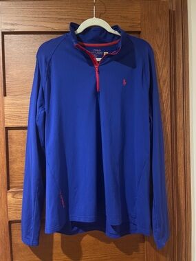 Polo by Ralph Lauren Royal Blue Quarter-Zip Pullover with Red Accents